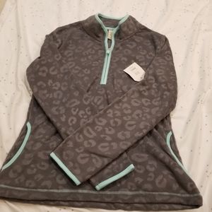 Brand New Animal Print Sweater with half Zipper